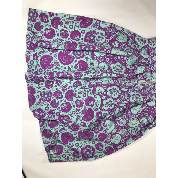 Lularoe Amelia Pocket Dress Floral Bright Purple Blue Twisted Fit Flare Size XL - Picture 5 of 7
